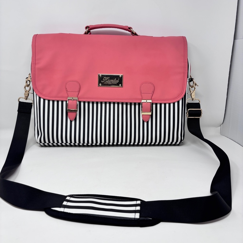 Kardui Professional Laptop Case Coral, Black and White with Gold Accents